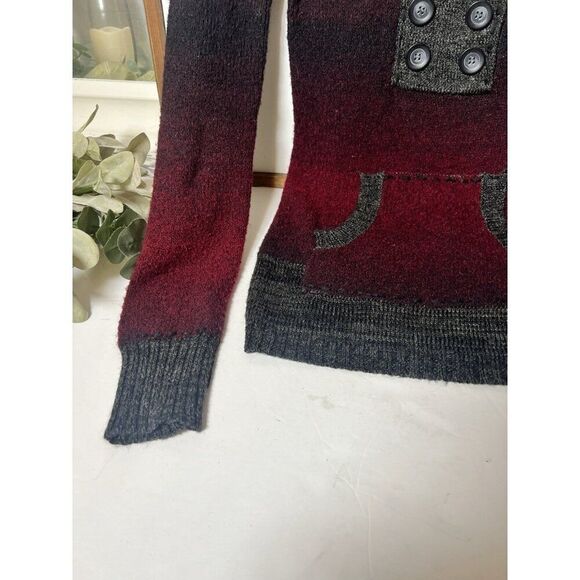 BKE Buckle Wool Blend Long Sleeve Sweater Women's Small Emo Punk Goth Y2K.   Z - Picture 2 of 7